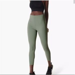 Sweaty Betty High Waisted Power 7/8 Leggings in Heath Green - Like New!